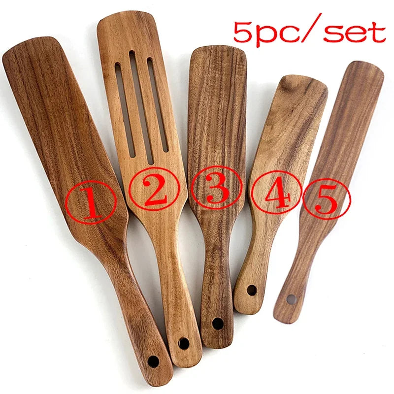 3-4-5 Teak Wood Set: Geometric Culinary Tools