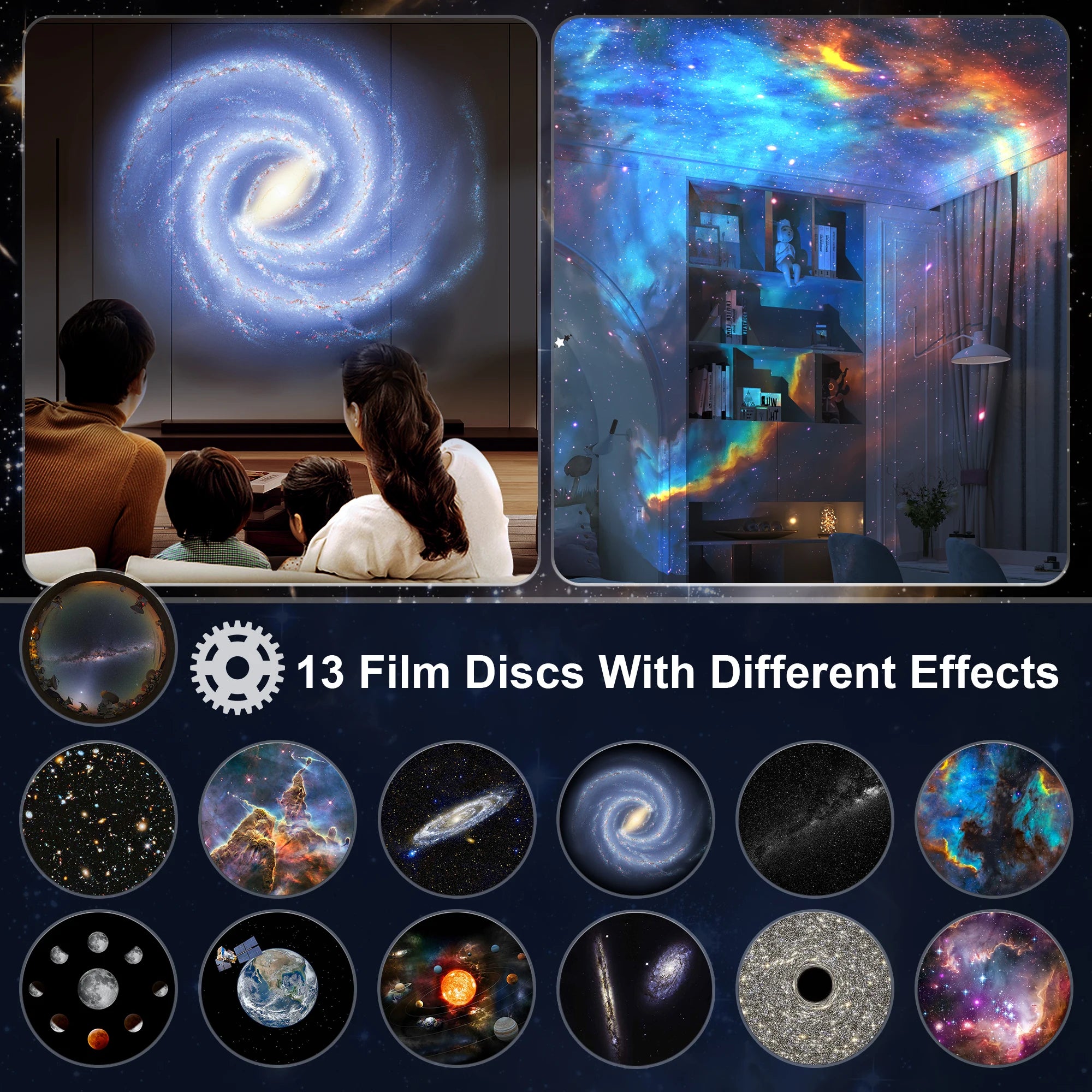 3-4-5 Star Galaxy Projector