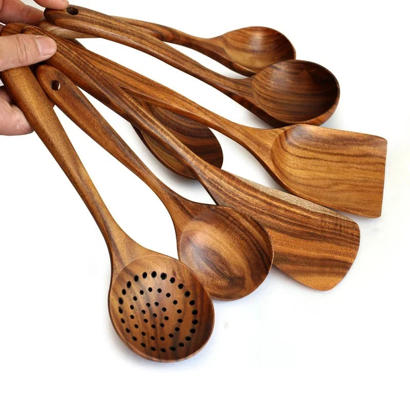 3-4-5 Teak Wood Set: Geometric Culinary Tools
