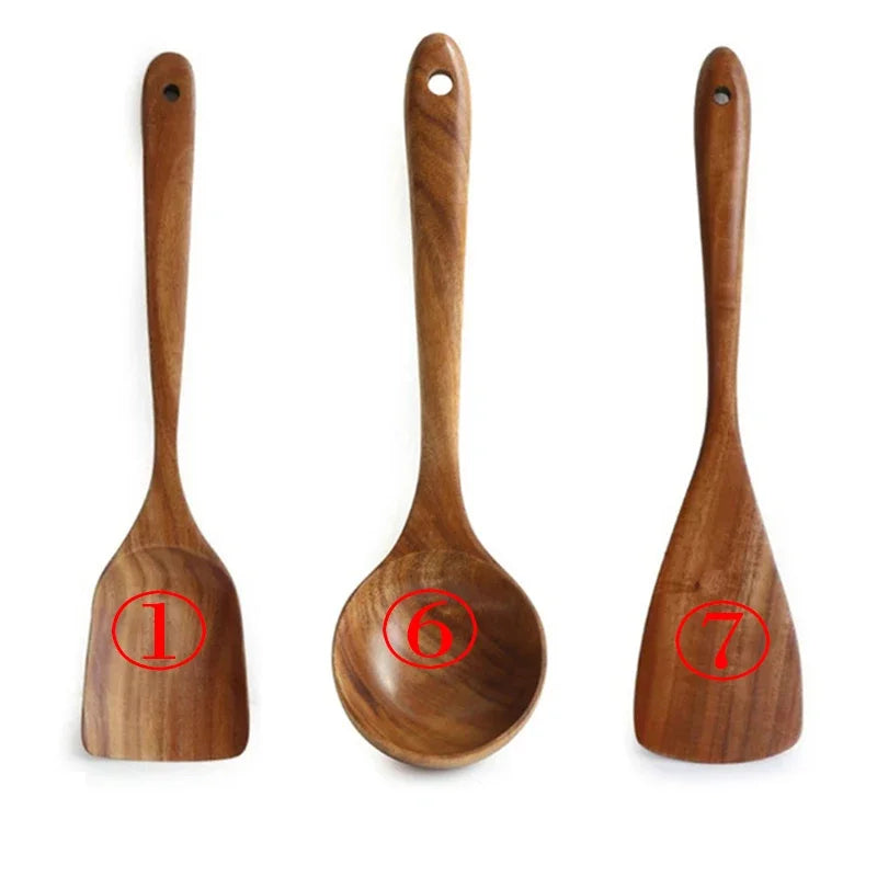 3-4-5 Teak Wood Set: Geometric Culinary Tools